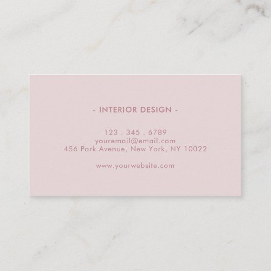 Elegant stoffig roos professional visitekaartje (Achterkant)