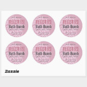 Elegant Stoffig Roos Roze Bloemen Bad Bomb Label (Vel)