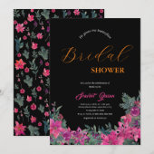 Elegant stoffig roze waterverf Bloemen vrijgezelle Kaart (Voorkant / Achterkant)