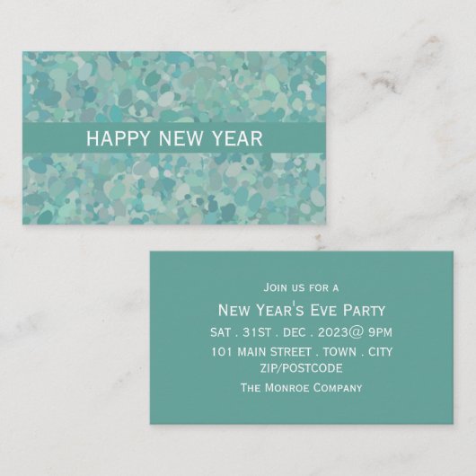 Elegant Stone Dot New Year's Eve Party Ticket (Voorkant / Achterkant)