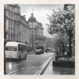 Elegant straat Uitzicht Glazen Onderzetter