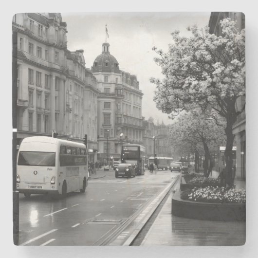 Elegant straat Uitzicht Stenen Onderzetter (Voorkant)