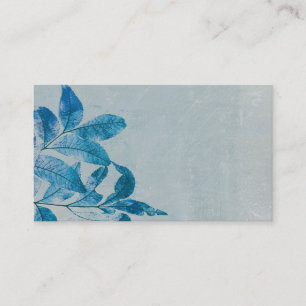 Elegant strak blauw blad natuur foto kunst op maat visitekaartje