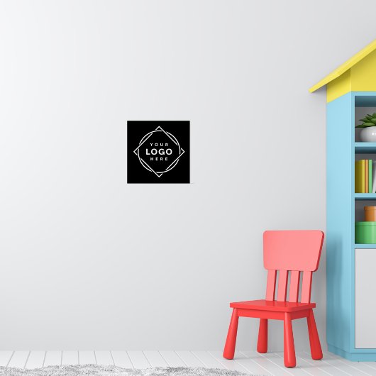 Elegant & Strak Zwart QR Code Logo-ontwerp Poster (Kinderkamer 1)