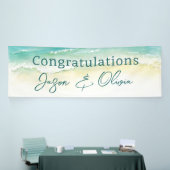 Elegant strand bruiloft gefeliciteerd spandoek (Beurs)