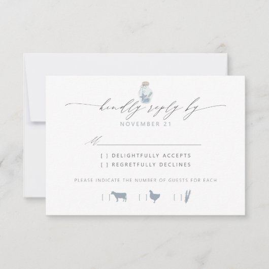 Elegant Strand Seashell Script Bruiloft RSVP (Voorkant)