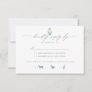 Elegant Strand Seashell Script Bruiloft RSVP Kaartje