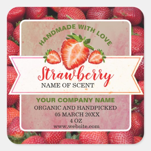 Elegant Strawberry Jam Classic Round Sticker (Voorkant)