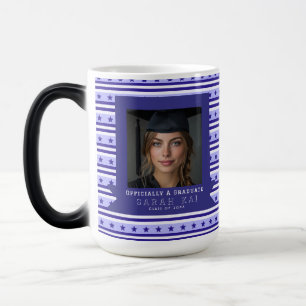Elegant streeppatroon cadeau voor hem afstudeerges magische mok