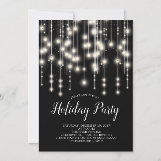 Elégant String Lights Fête Invitation (Devant)