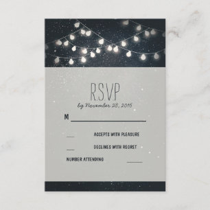 Élégant String Lights Night Stars Mariage RSVP