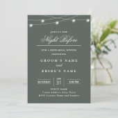 Elegant String Lights Rehearsal Dinner Invitation  (Debout devant)