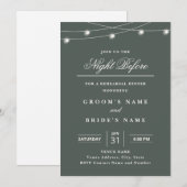 Elegant String Lights Rehearsal Dinner Invitation  (Devant / Derrière)