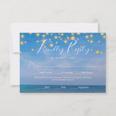 Elegant String Lights Summer Beach Arbor Wedding RSVP Kaartje (Voorkant)