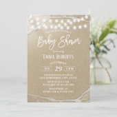 Elegant String Lights Summer Beach Baby shower Kaart (Staand voorkant)