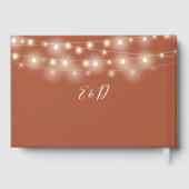 Elegant String Lights Terracotta Wedding Gastenboek (Achterkant)