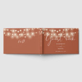 Elegant String Lights Terracotta Wedding Gastenboek (Volledig)