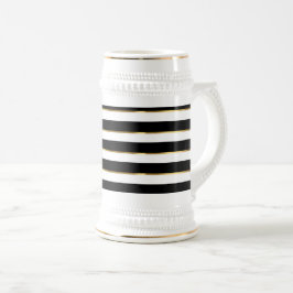 Elegant Stripe Black Gold White Bierpul
