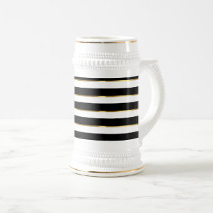 Elegant Stripe Black Gold White Bierpul