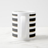 Elegant Stripe Black Gold White Extra Grote Beker (Achterkant)