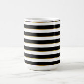Elegant Stripe Black Gold White Koffiemok (Center)
