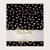 Elegant Stripe Black, Stippen Hartelijk dank Visitekaartjes (Buitenkant ongevouwen)