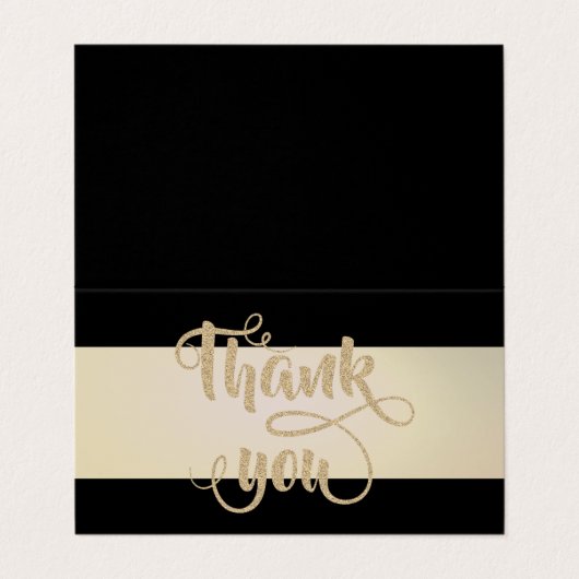 Elegant Stripe Black, Stripe Hartelijk dank. Visitekaartjes (Buitenkant ongevouwen)