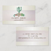 Elegant Stripe Cactus Succulent Visitekaartje (Voorkant / Achterkant)