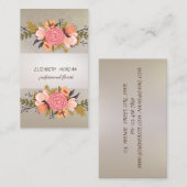 Elegant Stripe, Lace, Floral Visitekaartje (Voorkant / Achterkant)