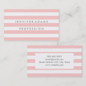 Elegant stripe modern roze visitekaartje (Voorkant / Achterkant)