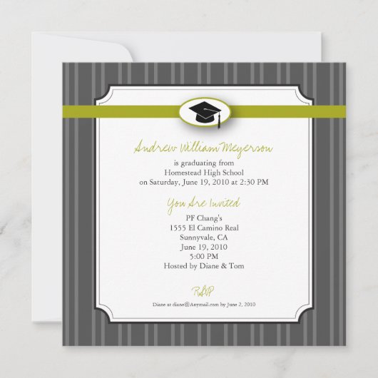 Elegant stripe Patroon: Groen Kaart (Voorkant)