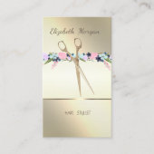 Elegant, Stripe, Scissors, Flowers Appointcard Aanbevelingskaartje (Voorkant)