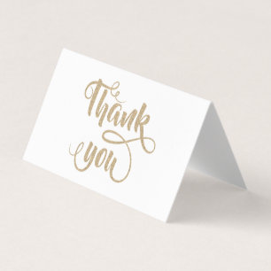 Elegant Stripe White, Gold Stippen Hartelijk dank Visitekaartjes