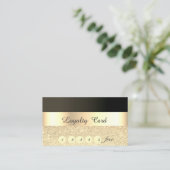 Elegant, Striped, Black, Glittery Loyalty Kaart (Staand voorkant)