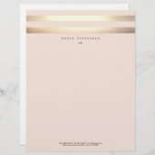 Elegant Striped FAUX Gold en Roze Custom Briefhoofd (Voorkant / Achterkant)