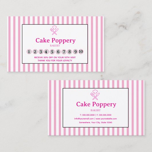 Elegant Striped Klantenkaartje (Voorkant / Achterkant)