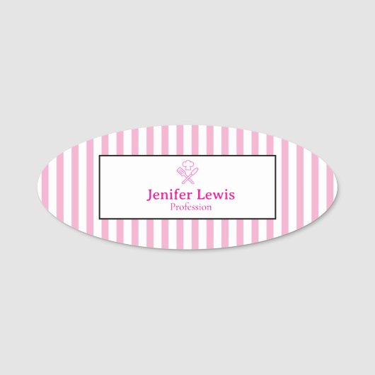 Elegant Striped Naamplaatje (Voorkant)