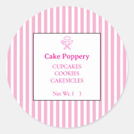 Elegant Striped Ronde Sticker