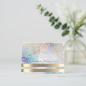 Elegant, Stripes, Diamonds, Opal Visitekaartje (Staand voorkant)