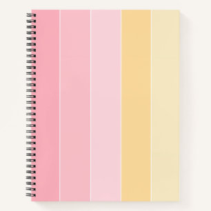 Elegant Stripes Pastel Colors Pink Vanilla Yellow Notitieboek