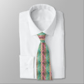 Elegant Stropdas in roze en turquoise (Gebonden)