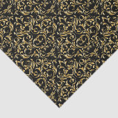 Elegant Style Black en Gold Damask Tissuepapier (Detail)