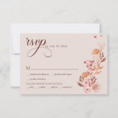 Élégant Style Boho Fleur de Pêche QR code RSVP (Devant)