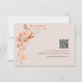 Élégant Style Boho Fleur de Pêche QR code RSVP (Dos)