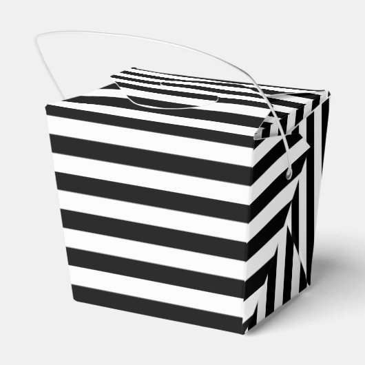 Elegant Style Chic Black en white stripes patroon Bedankdoosjes (Achterkant)