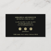 Élégant stylé minimal Faux Gold | CARTE DE VISITE (Dos)