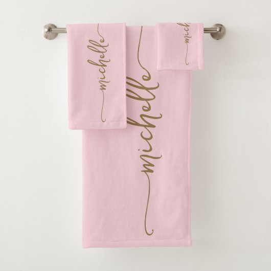 Élégant Style Monogramme Nom Script Rose Pâle (En situation)