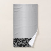 Élégant Style Noir Argent Tourbillons (Serviette à main)