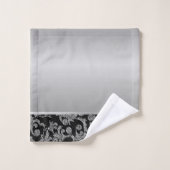 Élégant Style Noir Argent Tourbillons (Gant de toilette)