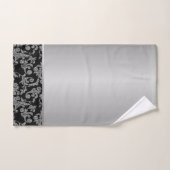 Élégant Style Noir Argent Tourbillons (Serviette à main)